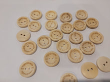 Load image into Gallery viewer, 50 x 20mm Woodlook Buttons Handmade printed on circumference