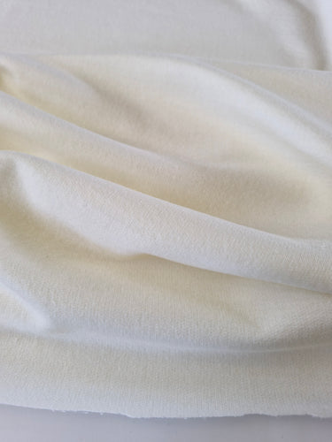 1m Snowtown White 87% merino 10% nylon 3% spandex 210g- terry looped backing 165cm wide