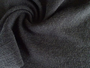 1.38m Orient Black Rib Knit 100% Merino 175g 150cm wide- precut piece