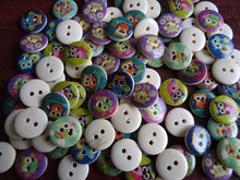 Load image into Gallery viewer, 52 Single Owl Buttons 15mm- brown back