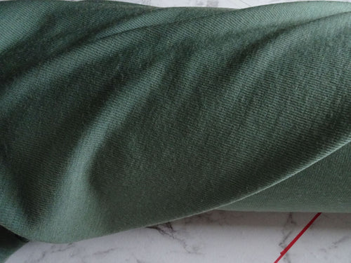 88cm Willow Green 68% merino 32% polyester rib knit 196g- precut