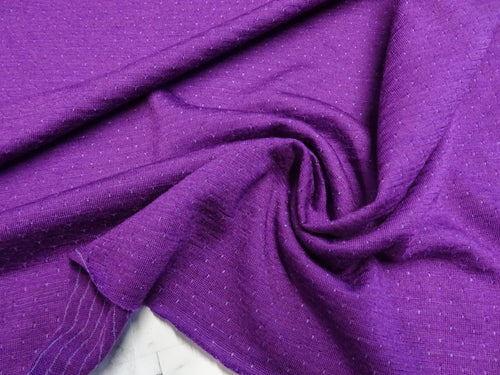 68cm Vivid Purple Eyelet 51% Merino 34% tencel 15% nylon 150g Knit Fabric 165cm