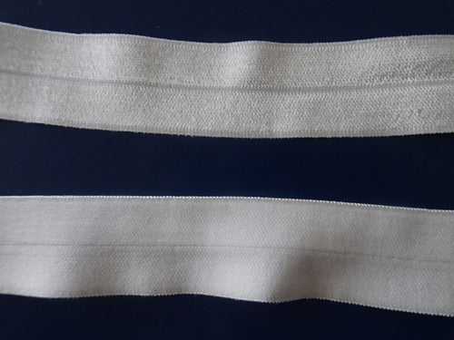 1.3m Wider 25mm White FOE Fold Over Elastic