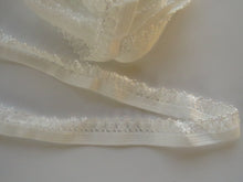 Load image into Gallery viewer, 1m White Elastic 15mm wide with lacy edge - use for underwear, trim, crafts