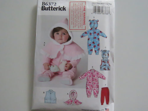 Butterick B6672 pattern- cape, vest, sleeping bag, sleepsack, leggings, onesie pattern- perfect for merino fabric