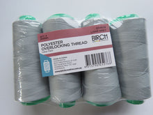 Load image into Gallery viewer, 4 Reels Light Grey Polyester Overlocker Serger Thread 2000m per reel