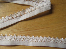 Load image into Gallery viewer, 1m White Elastic 15mm wide with lacy edge - use for underwear, trim, crafts