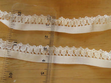 Load image into Gallery viewer, 3.5m White Elastic 14mm wide with lacy edge - use for underwear, trim, crafts