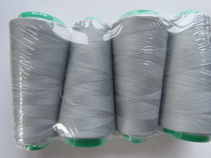 4 Reels Light Grey Polyester Overlocker Serger Thread 2000m per reel