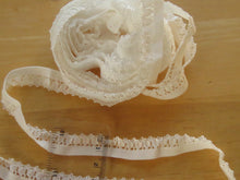 Load image into Gallery viewer, 1m White Elastic 15mm wide with lacy edge - use for underwear, trim, crafts