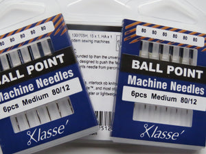 Klasse Ball Point Needles - 6 needles in a plastic case 80/12