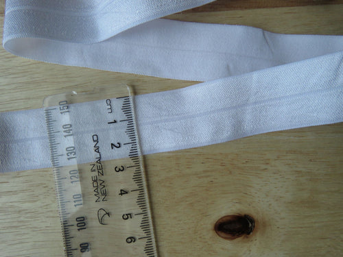 3.3m Wider 25mm White FOE Fold Over Elastic