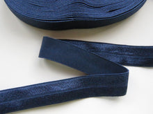 Load image into Gallery viewer, 1m 15mm wide Dresden navy Fold over elastic foldover FOE 15mm