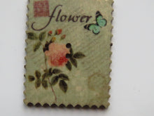 Load image into Gallery viewer, 9 Postage Stamp Paris Floral Vintage Theme 2 holes 35 x 30mm