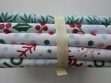 Load image into Gallery viewer, Ho! Ho! Ho! Christmas Fabric Bundle of 5 Fat Quarters. Mixed prints- 100% cotton. 50 x 52cm per piece