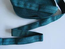 Load image into Gallery viewer, 9m Teal 15mm fold over elastic foldover FOE - please ask  if you need 5m or by the metre