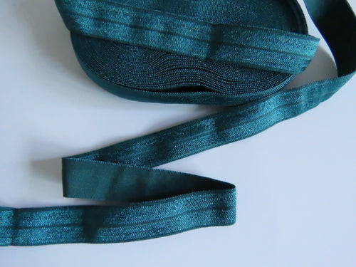 9m Teal 15mm fold over elastic foldover FOE - please ask  if you need 5m or by the metre