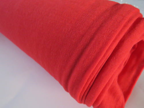 1.5m Watermelon Red 85% merino 15% core spun nylon 120g jersey knit -160cm- longest piece left