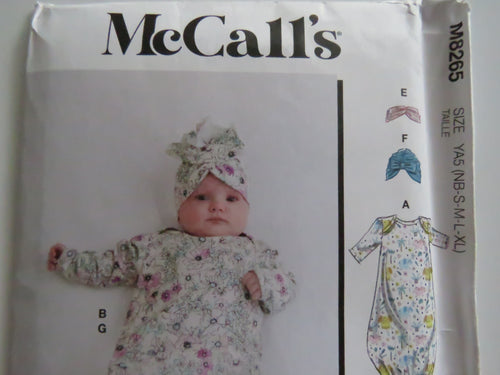 McCall's M8265 gown, sleeping bag, sleepsack. leggings, top pattern- perfect for merino fabric