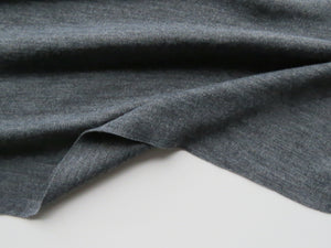 1.5m Merrivale Charcoal 54% merino 43% polyester 3% elastane interlock knit 240g- warm, soft and snuggly