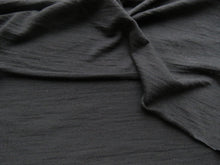 Load image into Gallery viewer, 1.5m Garros Black 100% merino wool jersey knit fabric 165g