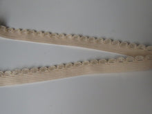 Load image into Gallery viewer, 1m Beige Flesh Scallop loop Elastic trim 10mm wide- underwear, crafts etc