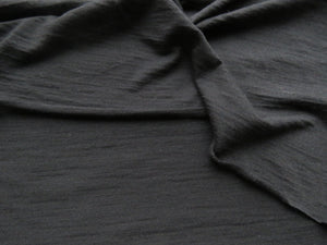 1.3m Garros Black 100% merino wool jersey knit fabric 165g