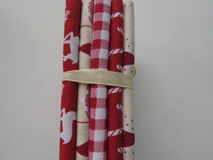 Christmas Joy Bundle of 5 Fat Quarters. Mixed prints- 100% cotton. 50 x 52cm per piece