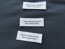 Load image into Gallery viewer, 50 White cotton labels- Made with New Zealand Merino Wool Fabric