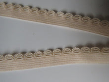 Load image into Gallery viewer, 1m Beige Flesh Scallop loop Elastic trim 10mm wide- underwear, crafts etc