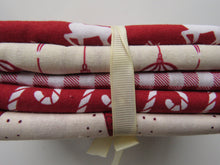 Load image into Gallery viewer, Christmas Joy Bundle of 5 Fat Quarters. Mixed prints- 100% cotton. 50 x 52cm per piece