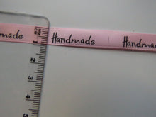 Load image into Gallery viewer, 1m Pink Satin ribbon  Handmade Labels 40mm x 10mm per label