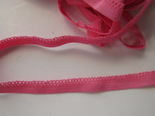 Load image into Gallery viewer, 1m Coral Pink Stretch lace Elastic trim 10mm wide- underwear, crafts etc.