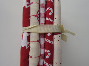 Christmas Joy Bundle of 5 Fat Quarters. Mixed prints- 100% cotton. 50 x 52cm per piece