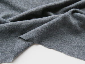 1m  Merrivale Charcoal 54% merino 43% polyester 3% elastane interlock knit 240g- warm, soft and snuggly