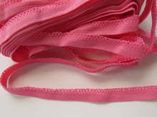 Load image into Gallery viewer, 1m Coral Pink Stretch lace Elastic trim 10mm wide- underwear, crafts etc.