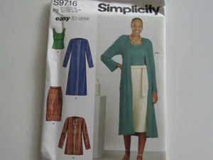 Simplicity S9716  Cardigan, skirt, top pattern perfect for merino jersey knits- Sz US12-20 EU 38-46