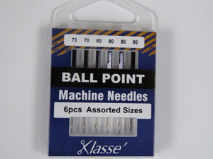 Mixed Sizes 70/ 80/ 90 Klasse Ball Point Needles - 6 needles in a plastic case