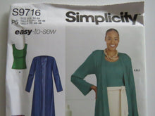 Load image into Gallery viewer, Simplicity S9716  Cardigan, skirt, top pattern perfect for merino jersey knits- Sz US12-20 EU 38-46