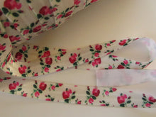 Load image into Gallery viewer, 3m Pink Roses on White 15mm fold over elastic FOE foldover elastic