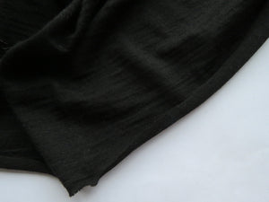 1.5m Garros Black 100% merino wool jersey knit fabric 165g