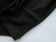 Load image into Gallery viewer, 1.3m Garros Black 100% merino wool jersey knit fabric 165g