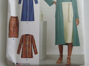 Simplicity S9716  Cardigan, skirt, top pattern perfect for merino jersey knits- Sz US12-20 EU 38-46