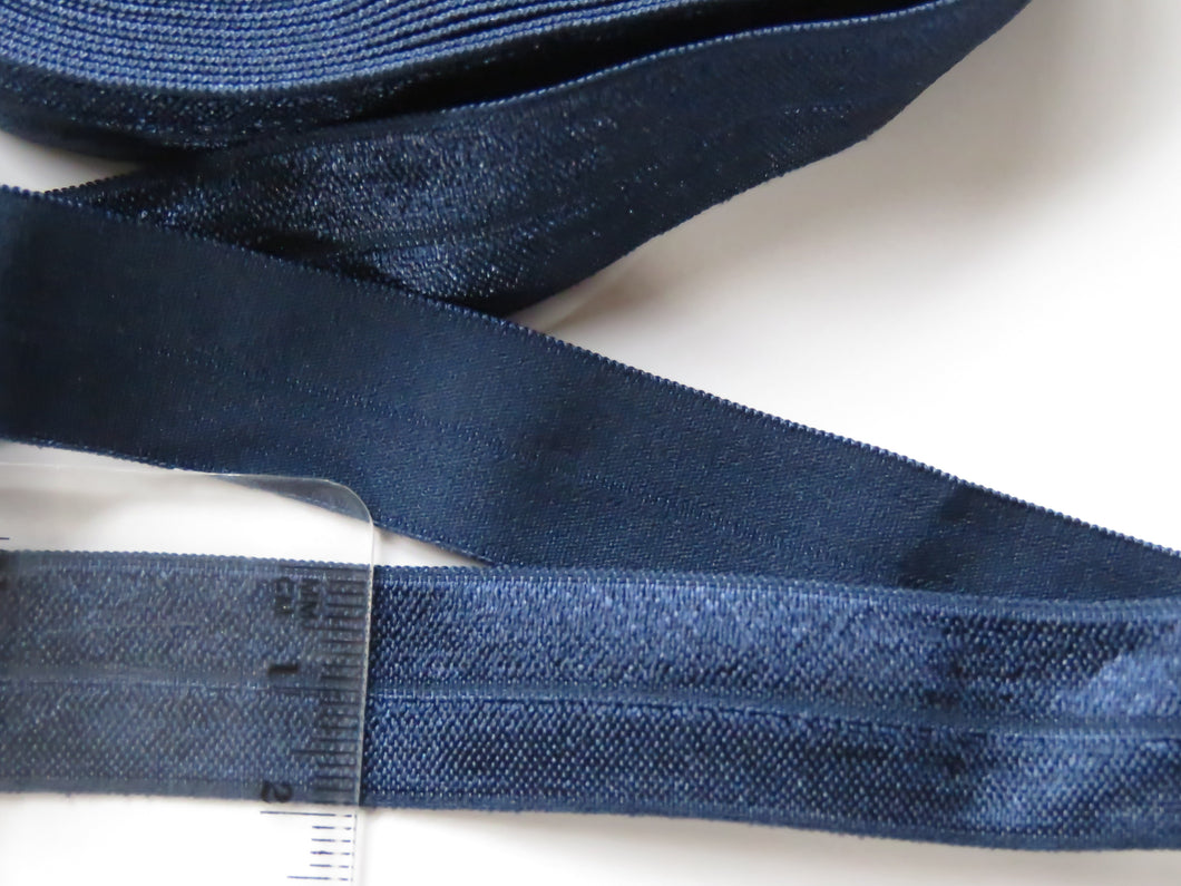 3.9m Dresden navy blue 20mm Fold over elastic FOE elastic Foldover