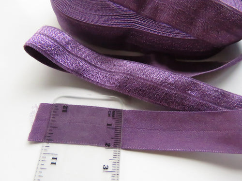 1.3m Amethyst Purple 20mm Fold over elastic FOE elastic Foldover