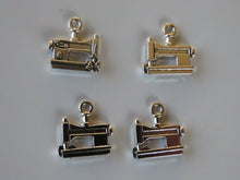 Load image into Gallery viewer, 3 x Sewing Machine Charms - silver look  12mm wide x 14mm high