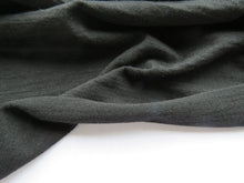 Load image into Gallery viewer, 1.5m Garros Black 100% merino wool jersey knit fabric 165g