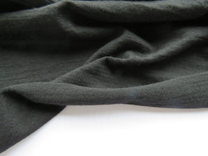 1.5m Garros Black 100% merino wool jersey knit fabric 165g