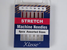 Load image into Gallery viewer, Stretch Machine Needle Mixed Sizes 75/ 90 Klasse Stretch Needles - 6 needles in a plastic case