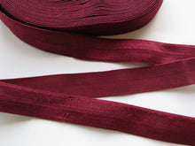 Load image into Gallery viewer, 5m 15mm wide Sherry wine red Fold over elastic foldover FOE 15mm